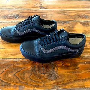 New Custom Vans Platform All black Sneakers Size women 9 men 7.5